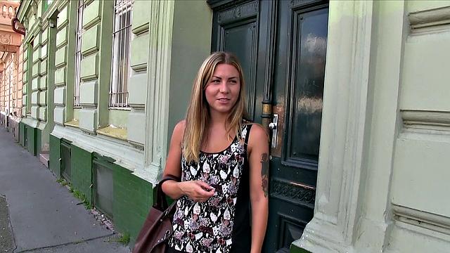 Broke blonde whore Broke Blondie fucks stranger for cash in POV doggystyle action