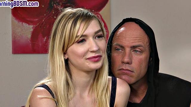 Submissive skinny GF mouth jizzed after pussydrilled