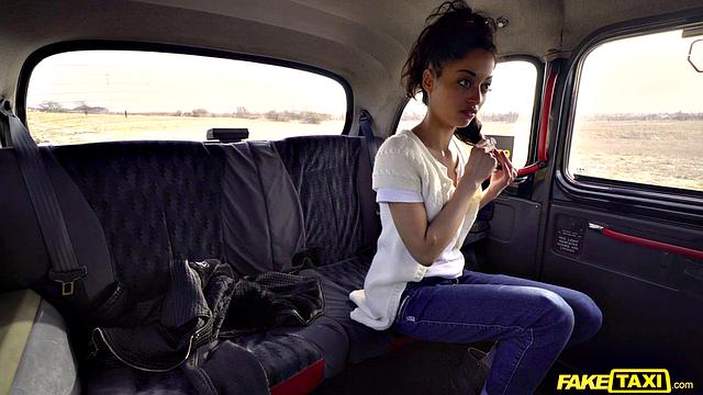 fake taxi in Spain with babe