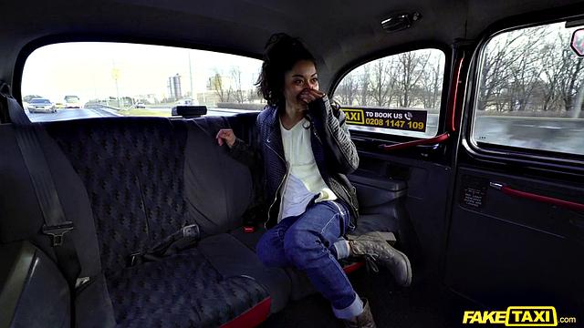 fake taxi in Spain with babe