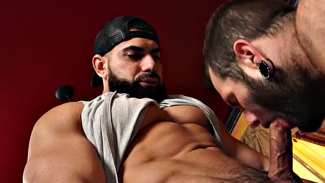 Ripped muscle barebacking on the pool table before creampie