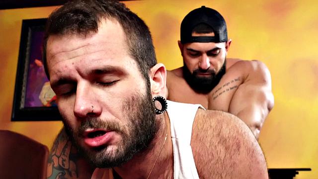 Ripped muscle barebacking on the pool table before creampie