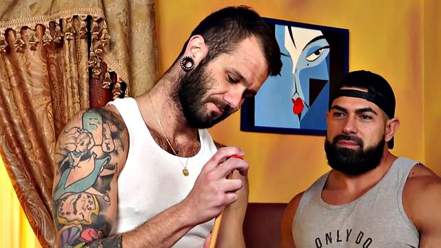 Ripped muscle barebacking on the pool table before creampie