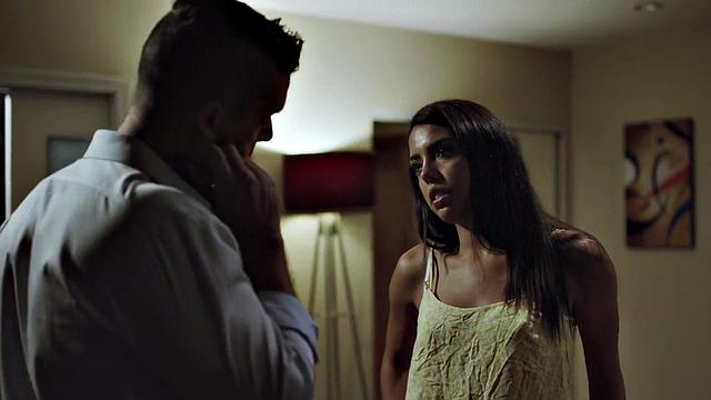 Deepthroat 21yo stepdaughter in stockings fucked by my stepdad