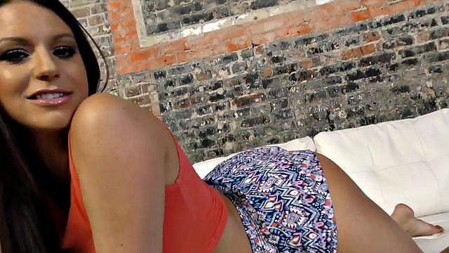 BJ busty babe sucks POV cock and talks dirty