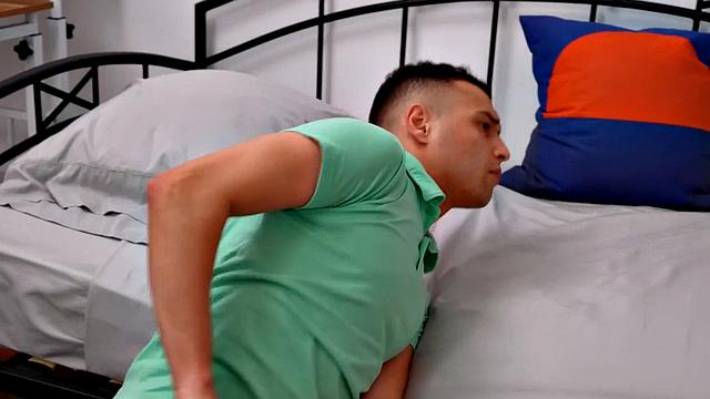 Tattooed slut with big boobs gets drilled doggystyle on the couch