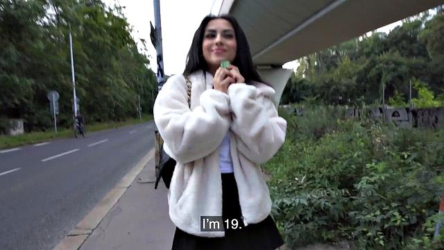 Public slut banged by big dick in wet pussy