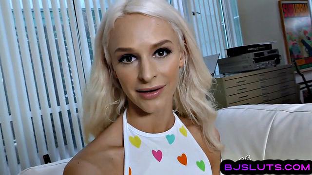 Petite blonde cocksucking her lover