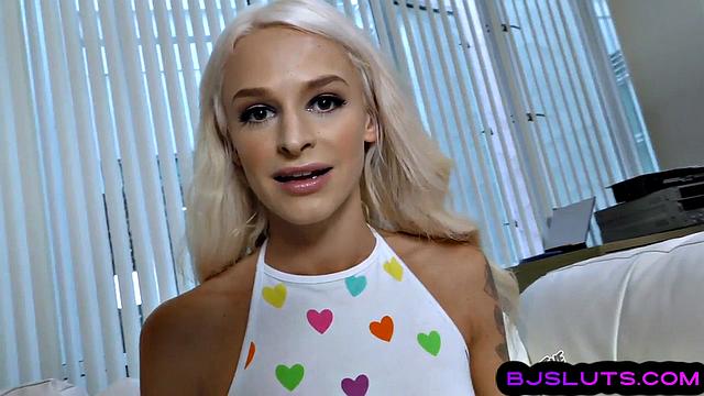 Petite blonde cocksucking her lover