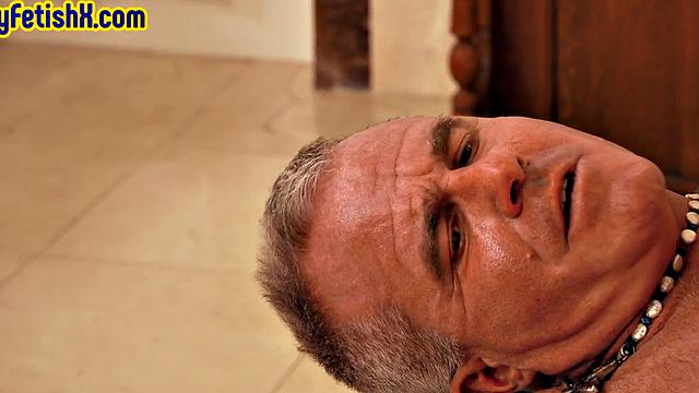 Sinful gaydaddy fisted in church by DILF with gloved fist