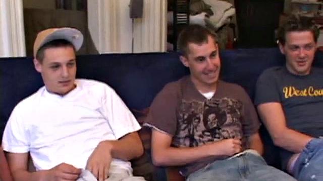 When two boys hook up with a hot gay boy, you know it's going to be fun to watch. Casey Morgan talks Kiefer Foxx into exchanging hand jobs and even a kiss or two.