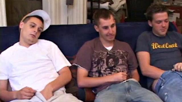 When two boys hook up with a hot gay boy, you know it's going to be fun to watch. Casey Morgan talks Kiefer Foxx into exchanging hand jobs and even a kiss or two.