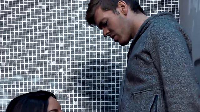 Brit Slag Elicia Banged in Public Bathroom