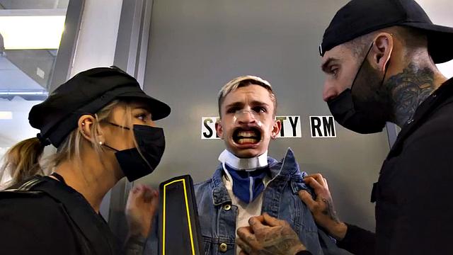 Bi police patrol couple fuck a guy FMM