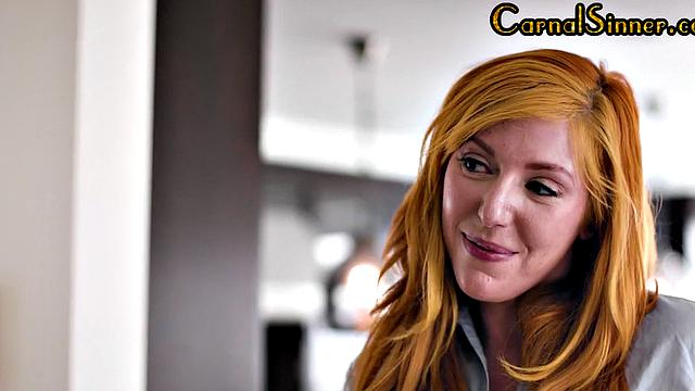 Redhead lesbian pussylicking in a threesome with two 21yo