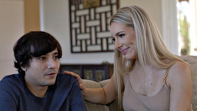 Caring stepmom rides stepson