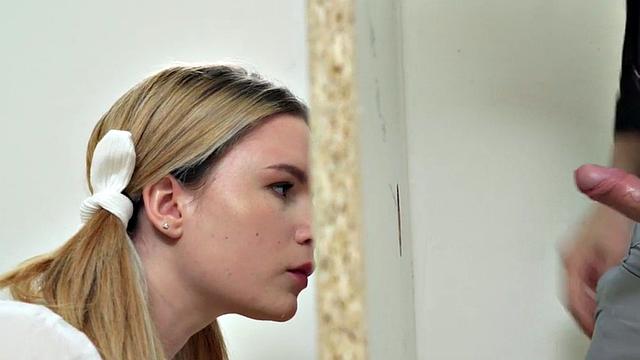 Sophomore deepthroating teacher after sucking gloryhole