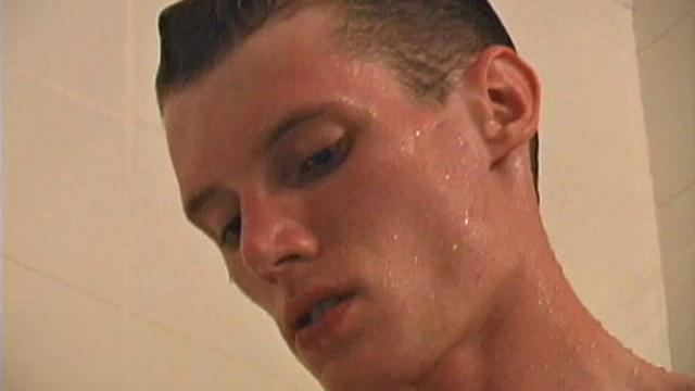 We open with 19 year old Justin Slater naked in the shower, lathering up his tight and defined body. He finishes and moves into the bedroom to stroke that big 9 inches of meat between his legs.