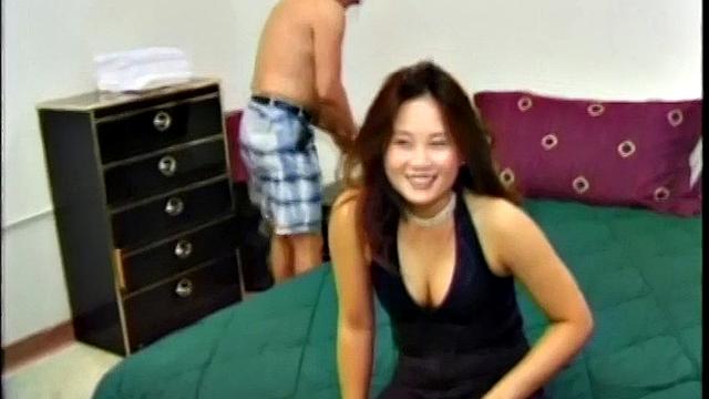 Sexy Asian babe has her first interracial threesome