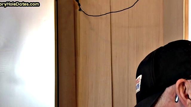 Mature cocksucker gloryhole fucked in homemade closeup