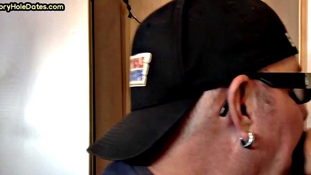 Mature cocksucker gloryhole fucked in homemade closeup