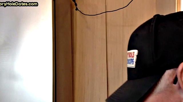 Mature cocksucker gloryhole fucked in homemade closeup