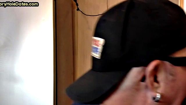 Mature cocksucker gloryhole fucked in homemade closeup