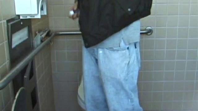 In the men's room, Christian unpacks a stack of porn magazines and flips through the pages, looking for th girl of the moment. Dropping pants and boxers, Christian gets into a firm jerk off, made especially noisy by liberal lubrication.