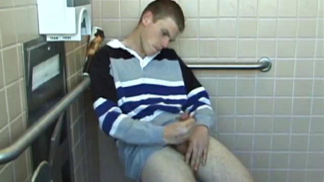 In the men's room, Christian unpacks a stack of porn magazines and flips through the pages, looking for th girl of the moment. Dropping pants and boxers, Christian gets into a firm jerk off, made especially noisy by liberal lubrication.