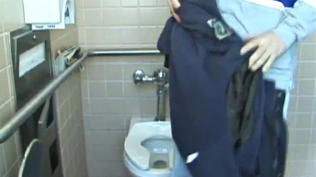 In the men's room, Christian unpacks a stack of porn magazines and flips through the pages, looking for th girl of the moment. Dropping pants and boxers, Christian gets into a firm jerk off, made especially noisy by liberal lubrication.