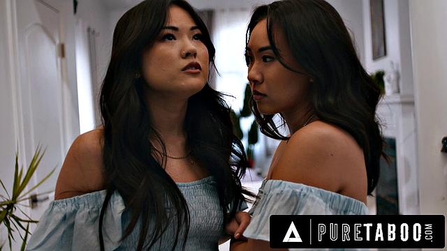 PURE TABOO Asian Stepsisters Lulu Chu & Kimmy Kimm Fulfill Stepdad's Fantasy