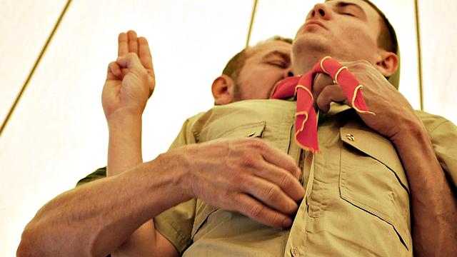 21yo scout doggystyled in public by DILF before receiving cumshot