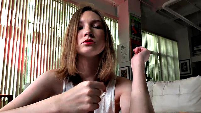 Titfucked babe rubbing her pussy on cock after POV