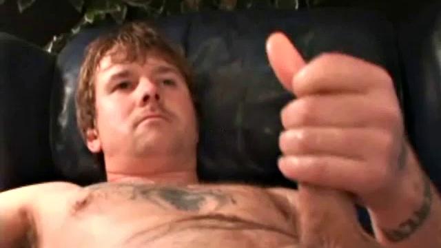 Chris is not quite sure which path to follow. He has a girlfriend, but is open to doing a shoot with another guy and suck his dick. He gets naked and oils up his cock. Then he starts stroking for the camera.