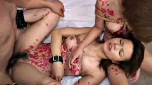 Hot Japanese Threesome Bondage