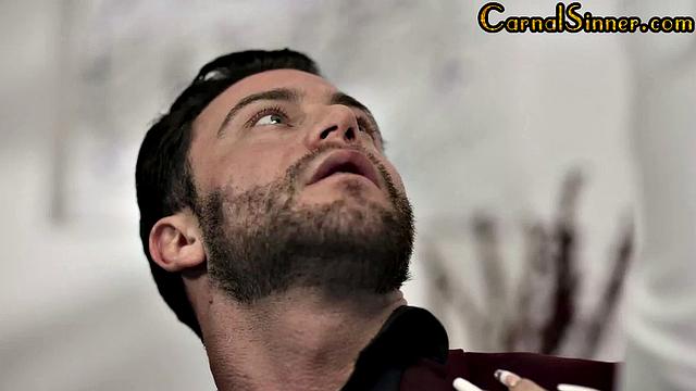 Naughty babe bouncing on lover's dick