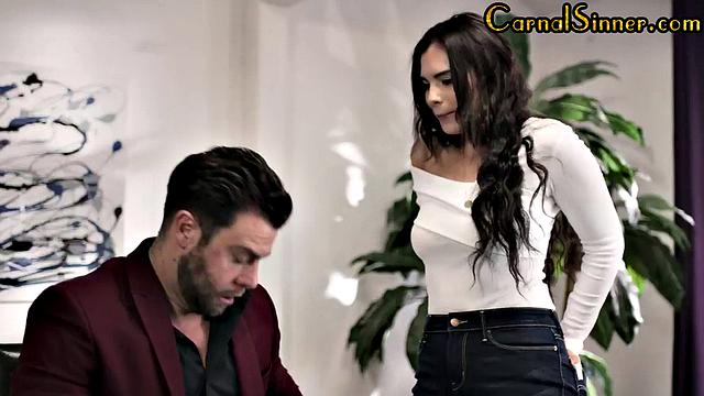 Naughty babe bouncing on lover's dick