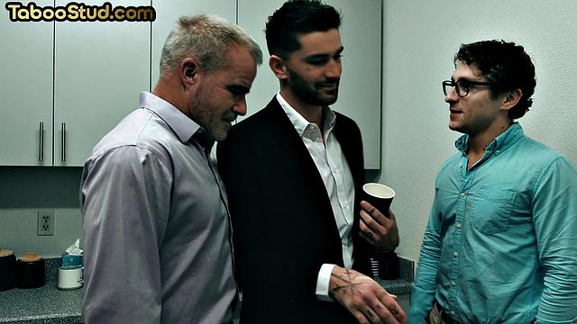 Nasty jock gets doggyfucked in erotic 3some