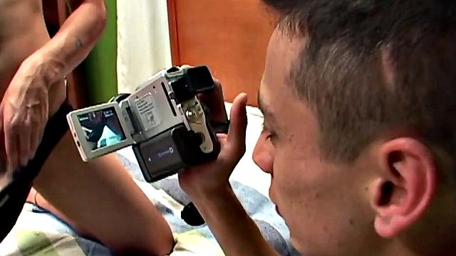Ramiro records as he admires smooth Fabio in his underwear. He gropes at the boy's package before revealing his big uncut cock.