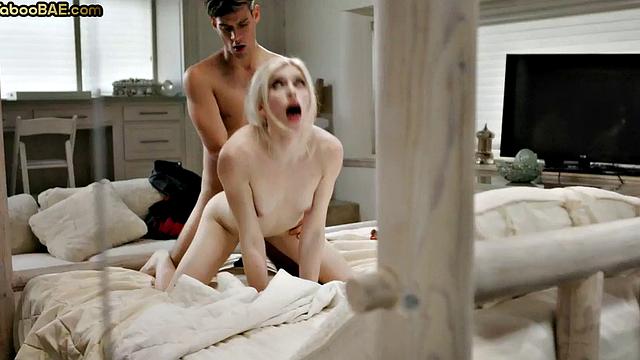 Tiny Trans analpounded in doggystyle by her BF