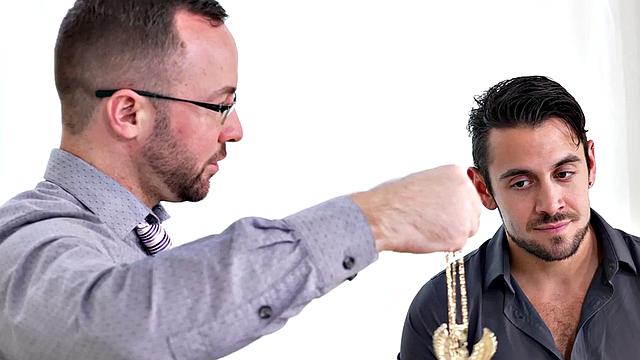 Mesmerized stud rimmed by boss in office after colleague's BJ