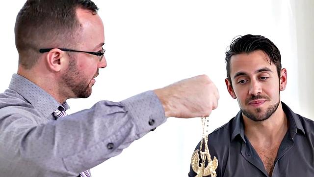 Mesmerized stud rimmed by boss in office after colleague's BJ