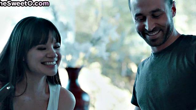 Petite babe doggystyled in kitchen