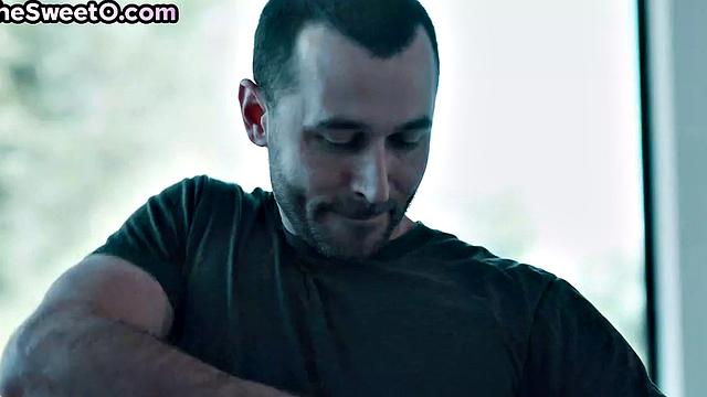 Petite babe doggystyled in kitchen