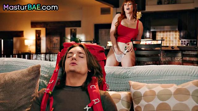 Busty ginger MILF doggystyled by her lover