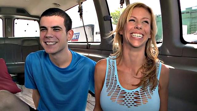 Blindfolded skinny guy gets gay BJ in public van outdoor