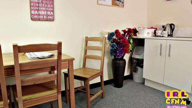 Euro MILF giving blowjob to loser