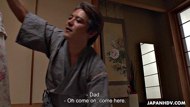 Cheating wife Emi Sasaki is fucked by father-in-law