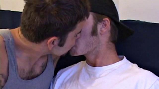 While they watch a porn on the TV, Rock and Christian swap some spit and get naked. Rock goes down on Christian and sucks his cock hard. After Christian reciprocates, they 69 on the floor.