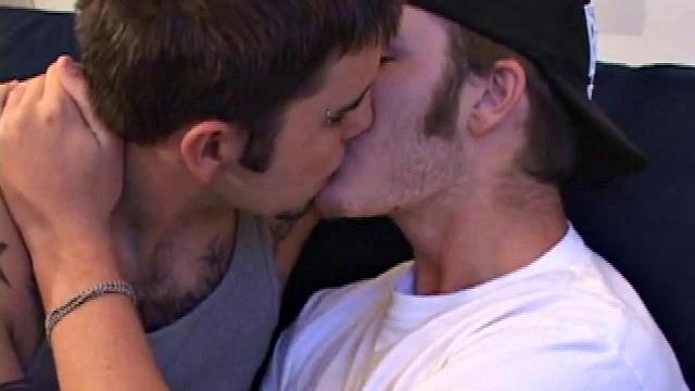 While they watch a porn on the TV, Rock and Christian swap some spit and get naked. Rock goes down on Christian and sucks his cock hard. After Christian reciprocates, they 69 on the floor.